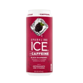 Sparkling Ice Caffeine Black Raspberry Agua Chispeante con Cafeina Frambuesa Negra Lata 473ml