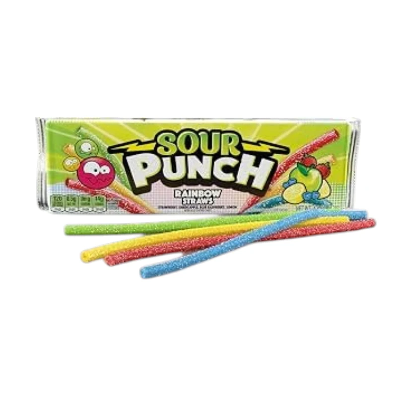 Sour Punch Straws Popotes Acidos Sabor Manzana